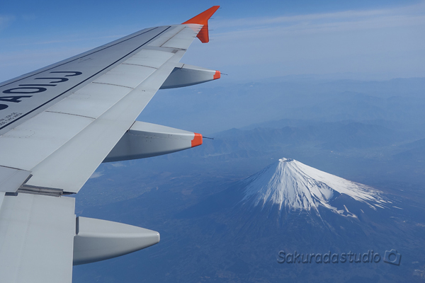 飛行機からみる富士山